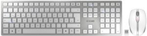Cherry DW 9100 Slim (DE) Kabelloses Tastatur-Set silber/weiß