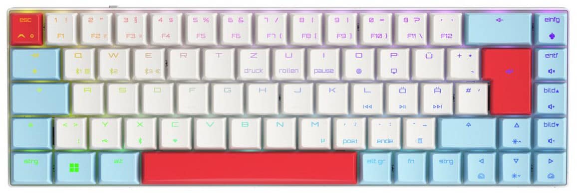 Cherry Xtrfy MX-LP 2.1 Compact (DE) MX Low Profile Speed Switches Kabellose Gaming Tastatur weiß