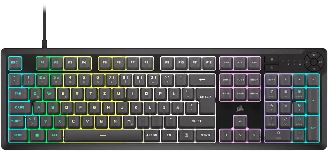 Corsair K55 Core RGB (DE) Gaming Tastatur grau