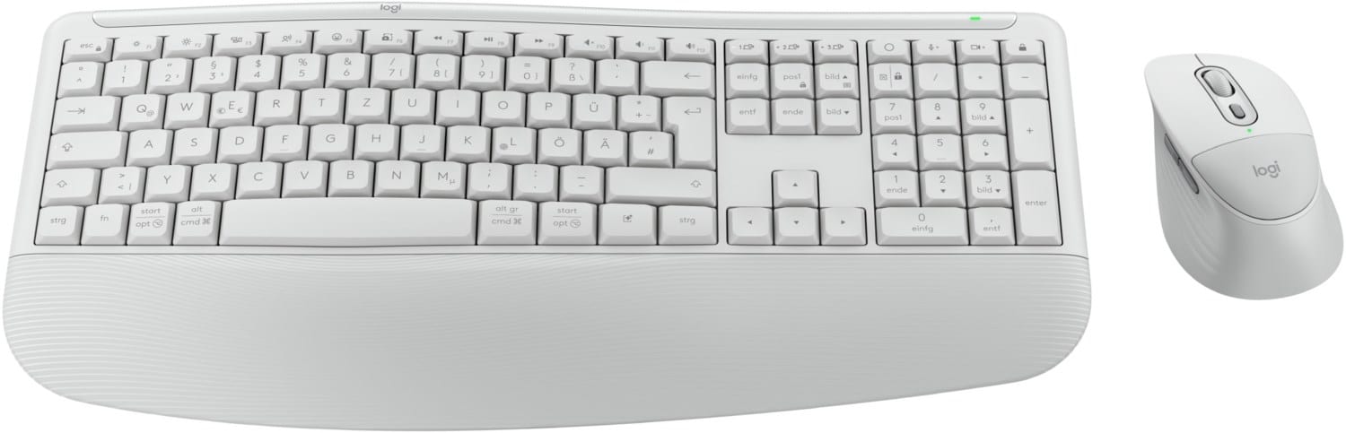 Logitech Signature Comfort Plus MK880 (DE) Kabelloses Tastatur-Set grauweiß