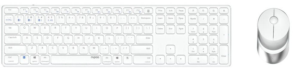Rapoo 9850M (DE) Kabelloses Tastatur-Set weiß
