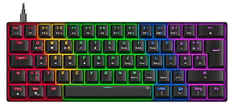 Speedlink ATMOS RGB Regenbogen Mechanische 60% Gaming Tastatur mit braunen Schaltern