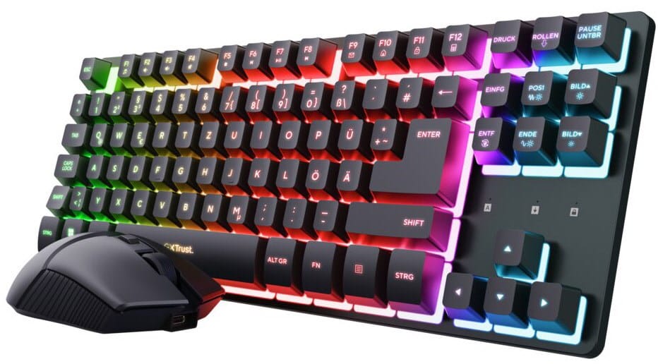 Trust GXT 832 Thado TKL (DE) Kabelloses Tastatur-Set schwarz
